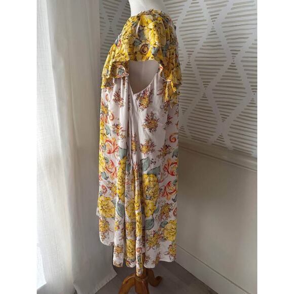 Free People Women’s Small Yellow Floral Yara Printed Mini Dress - Picture 4 of 6